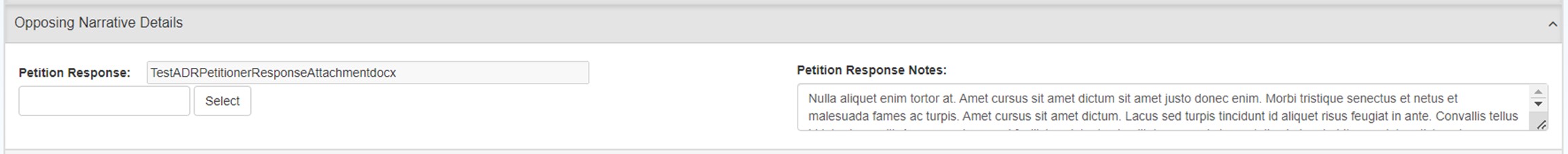 Opposing Narrative Details - Petition Response Opposing Narrative Details - Petition Response